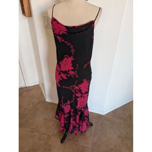 Vintage Y2K Women's Cowl Neck Maxi Dress Size L Sheena Brand‎